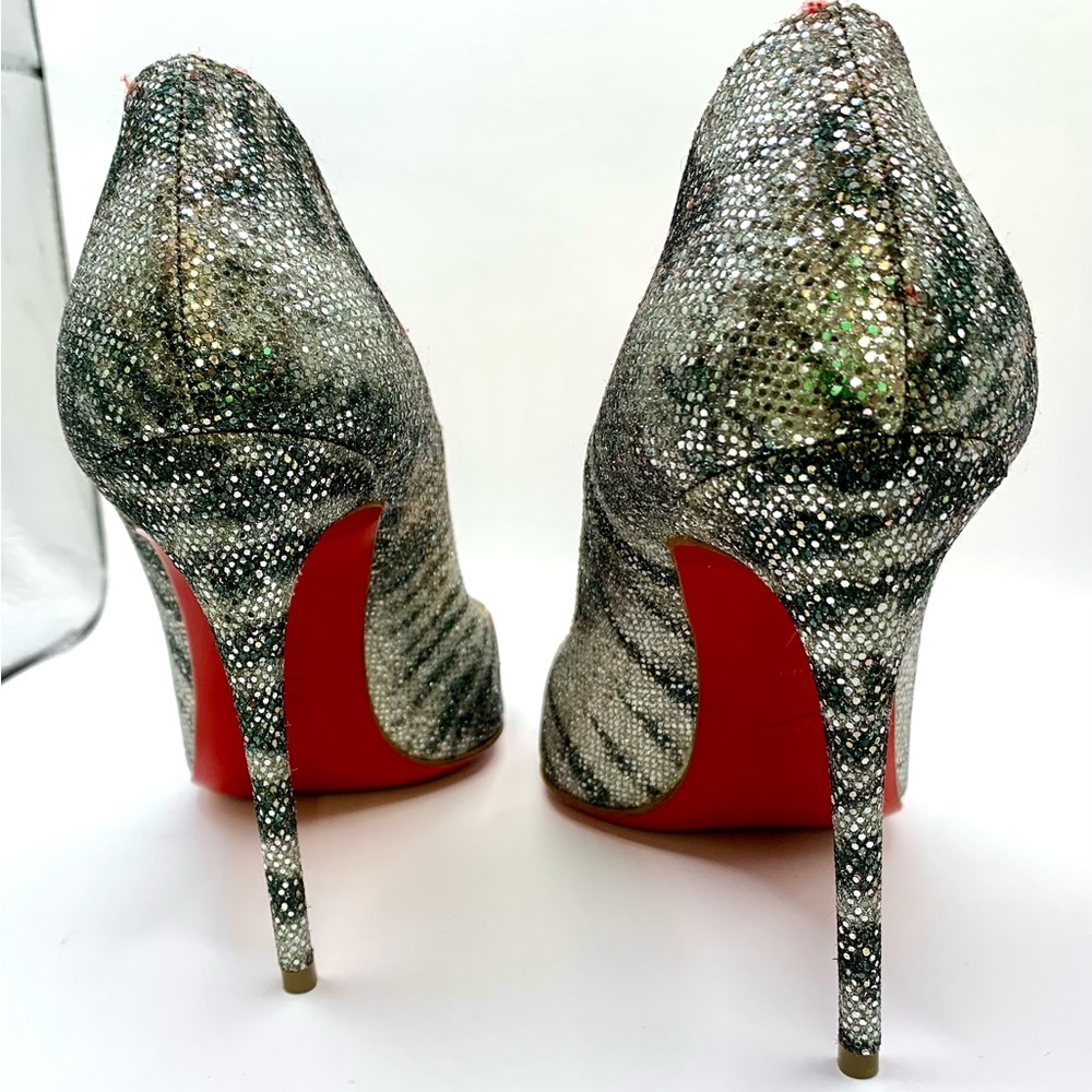 Christian Louboutin Pigalle Follies 100 Glitter Sirene High Heels S 37 - Picture 4 of 15